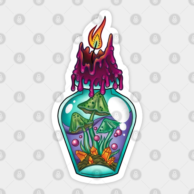 Spooky witch mushroom potion poison bottle Sticker by SlinkSkull